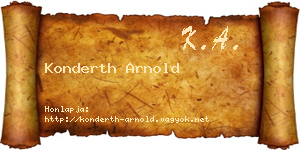 Konderth Arnold névjegykártya